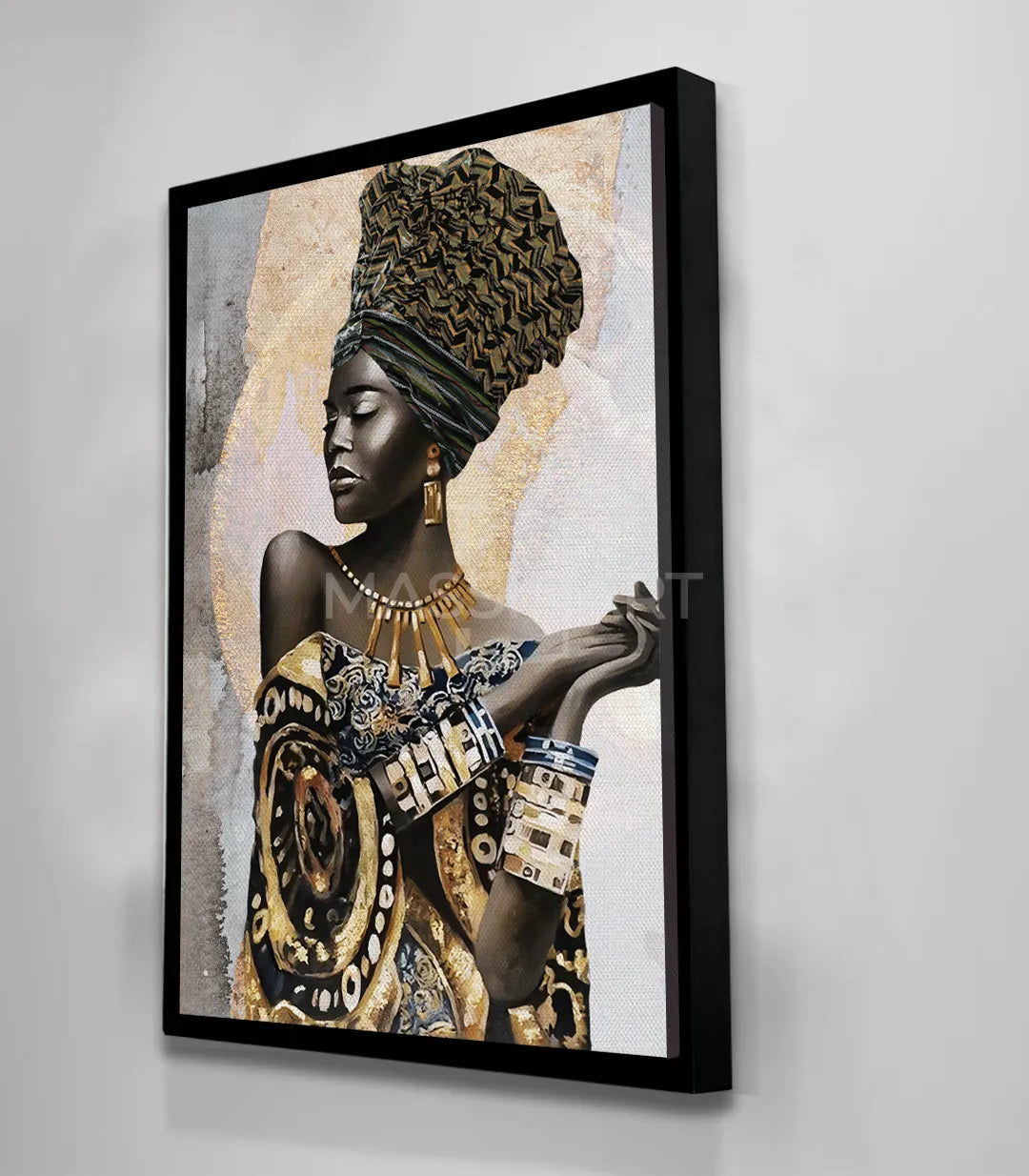 Cuadro African Queen retrato mujer negra peinado tradicional Massinart