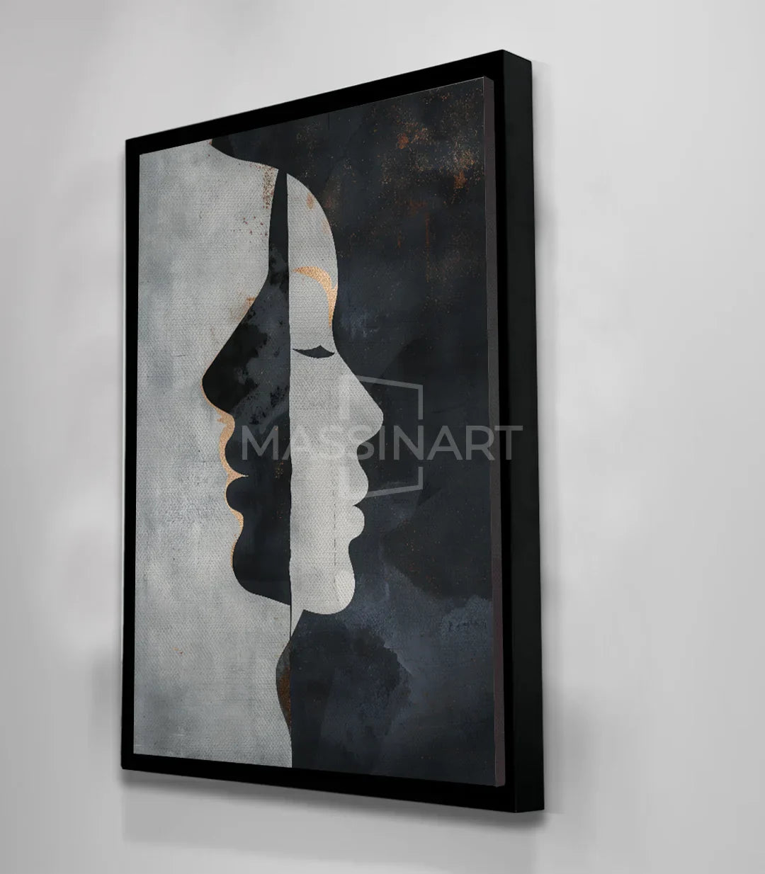 Cuadro dualidad rostros Massinart — escritorio estilo minimalista contemporáneo