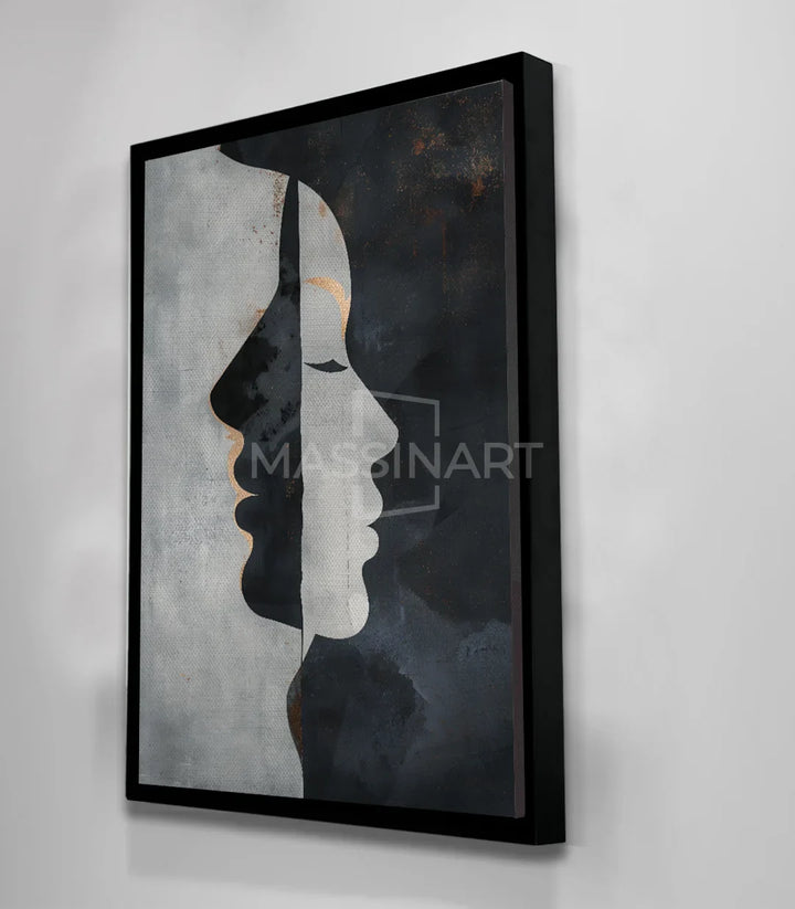 Cuadro dualidad rostros Massinart — escritorio estilo minimalista contemporáneo
