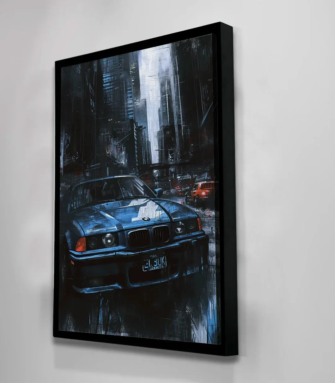 Cuadro City Roadster detalle coche azul metrópolis — Massinart