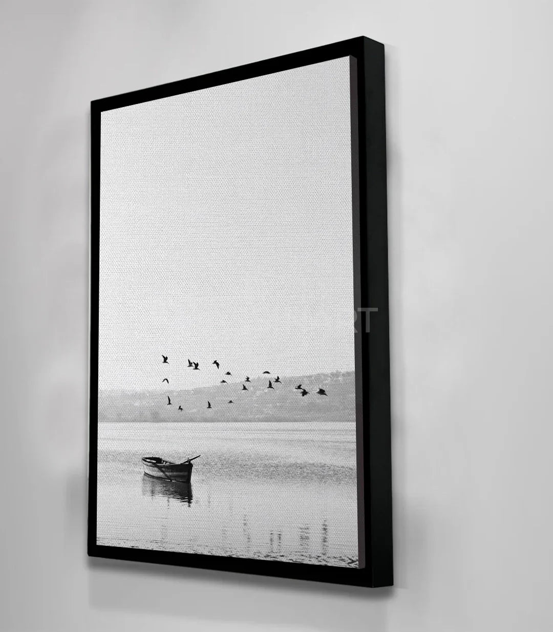 Cuadro Wings of Silence photo-art paisaje acuático en blanco y negro Massinart