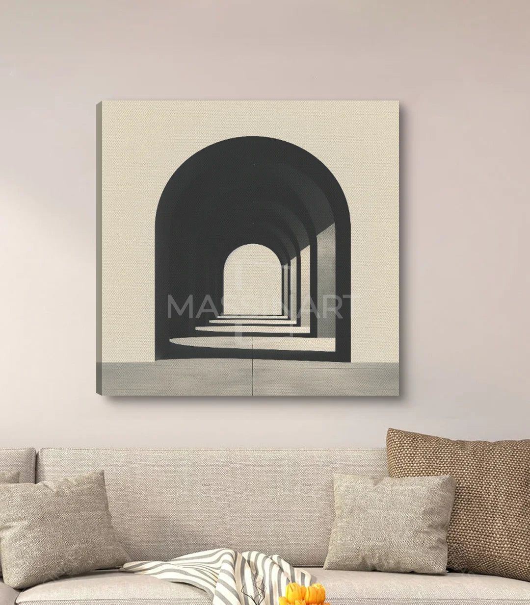 Cuadro Portal en comedor Massinart — estilo contemporáneo negro y blanco