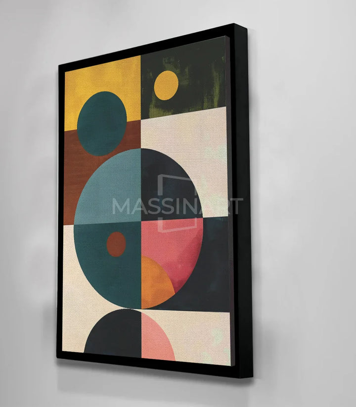 Arte contemporáneo abstracto Massinart — composición minimalista círculos y cuadrados