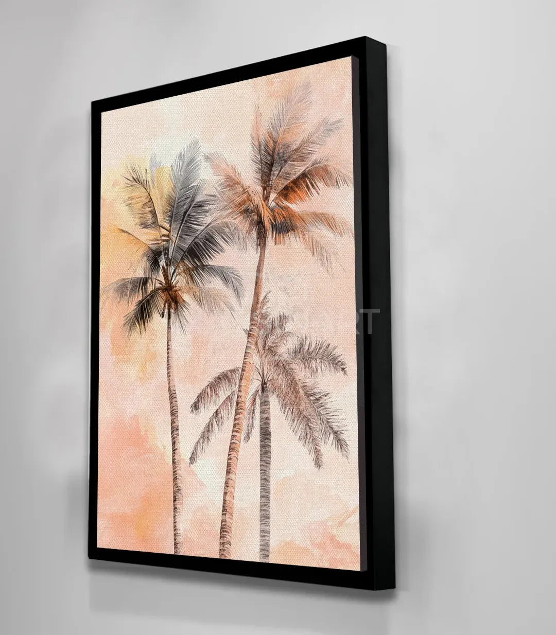 Cuadro Tripalm con marco negro en salón moderno — Massinart