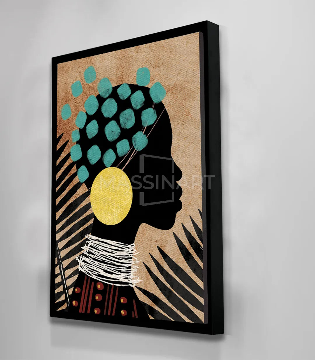 Cuadro African Queen detalle motivos texturizados Massinart