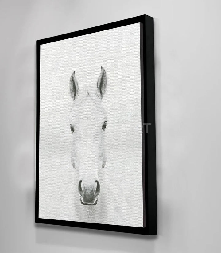 Cuadro Innocence caballo blanco en salón moderno — decoración de pared Massinart