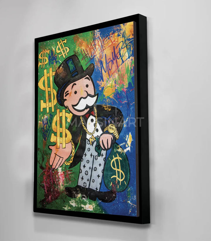 Ambiente decoración con cuadro Hustler Massinart — arte mural enmarcado estilo contemporáneo