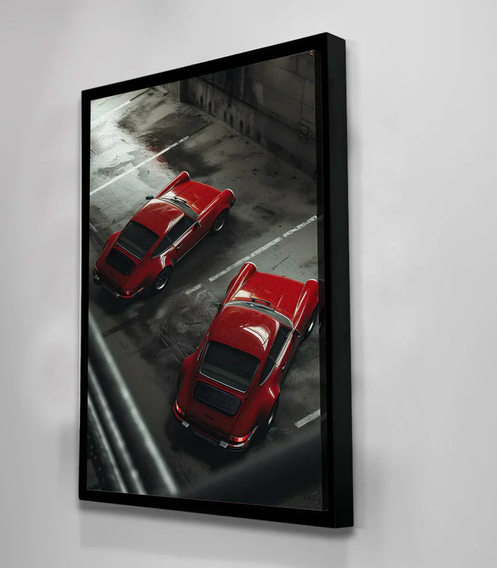 Cuadro Red Duo foto-art aparcamiento urbano minimalista Massinart