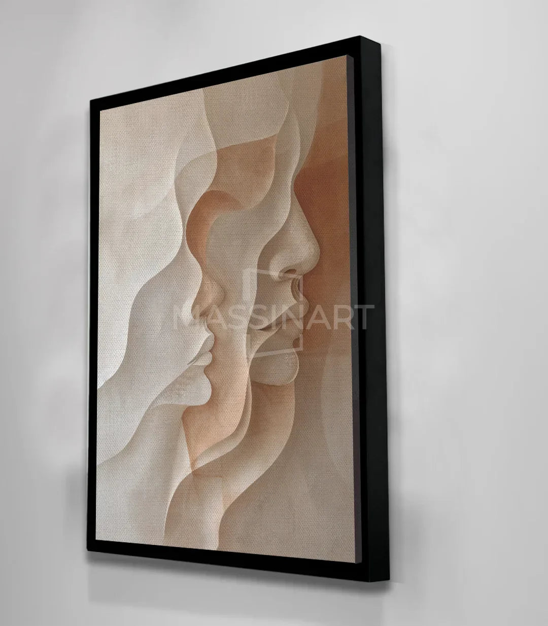 Cuadro Duo perfiles abstractos — decoración hotel y salón Massinart elegancia minimalista