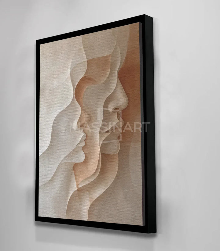 Cuadro Duo perfiles abstractos — decoración hotel y salón Massinart elegancia minimalista