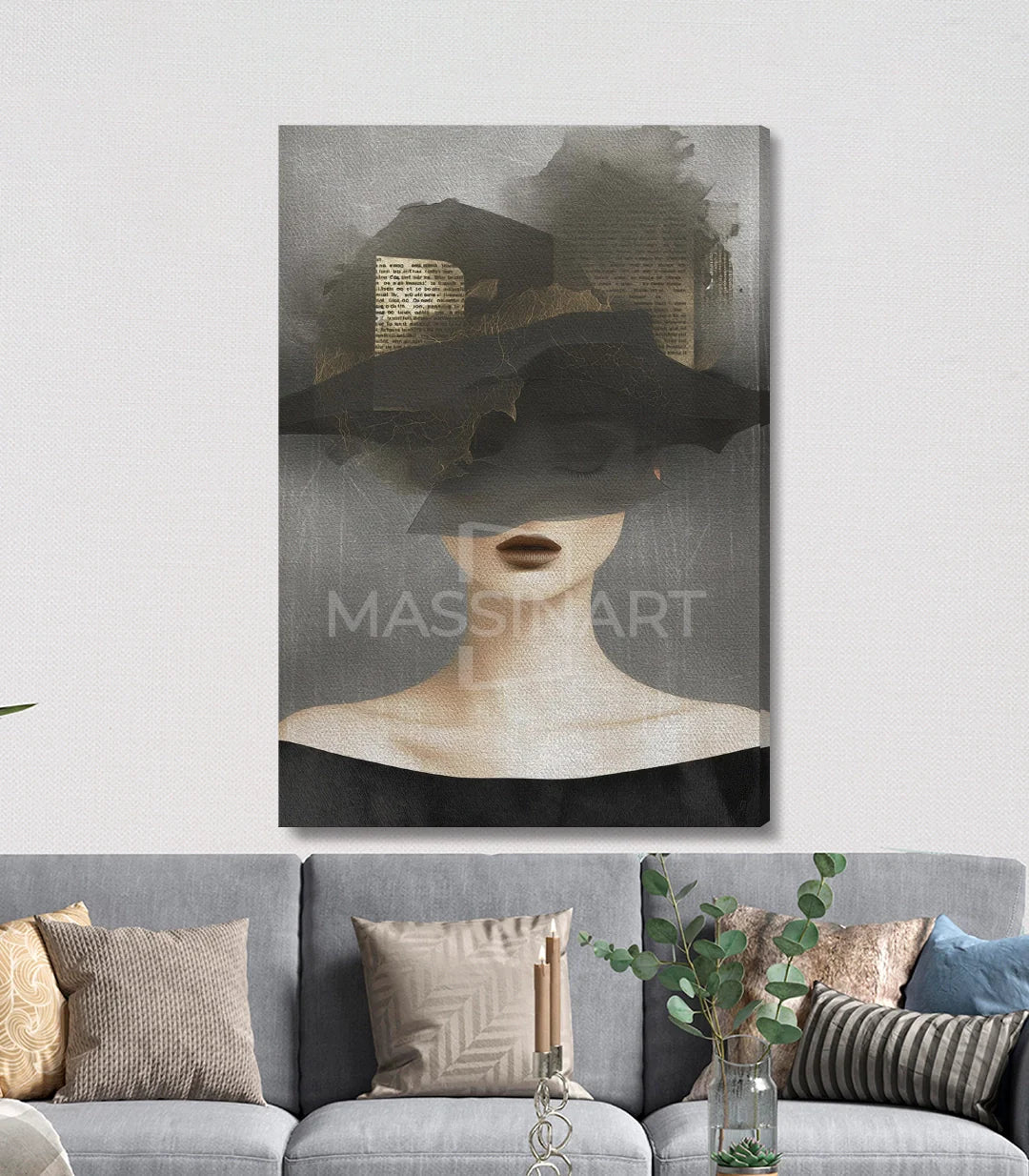 Cuadro Mystique en decoración de dormitorio moderno, Massinart