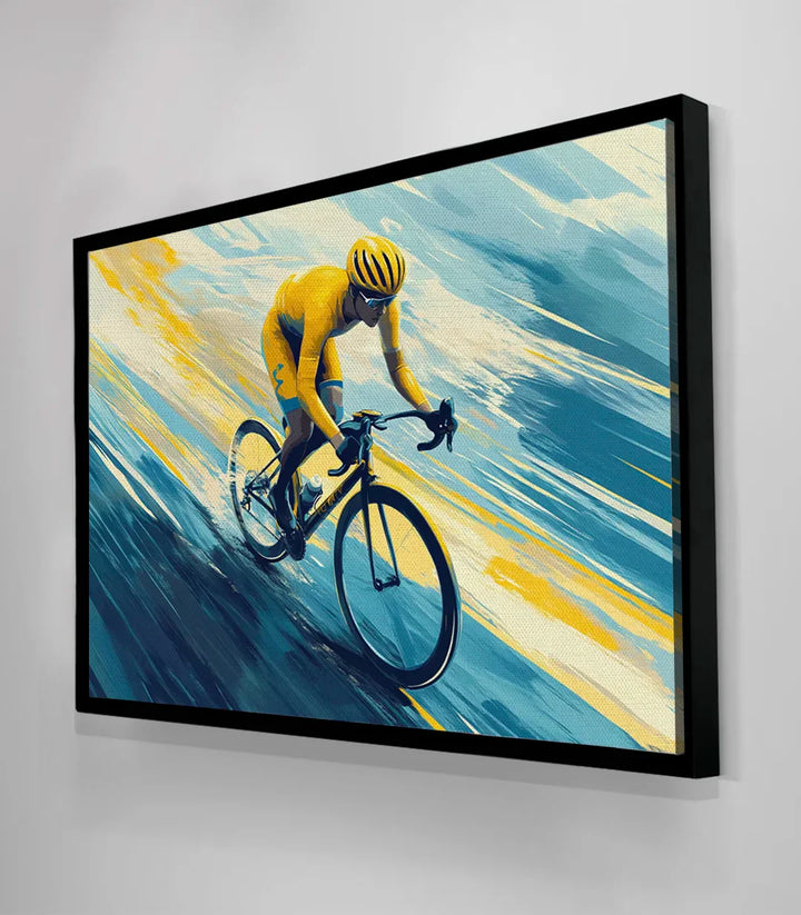 Cuadro Golden Ride en pared — obra figurativa horizontal estilo expresionista