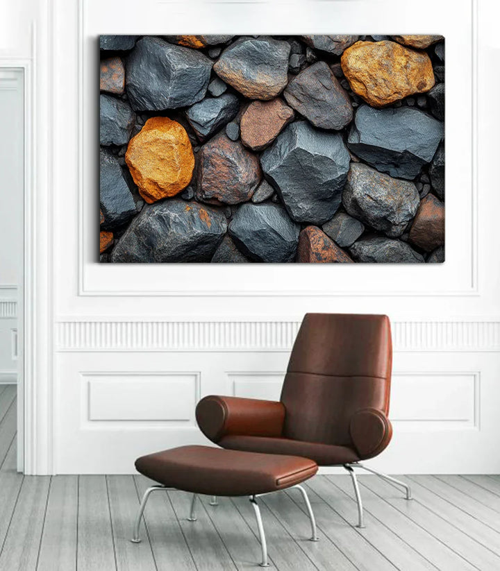 Composición completa de rocas — cuadro Rock Balance Massinart, foto-art mineral horizontal
