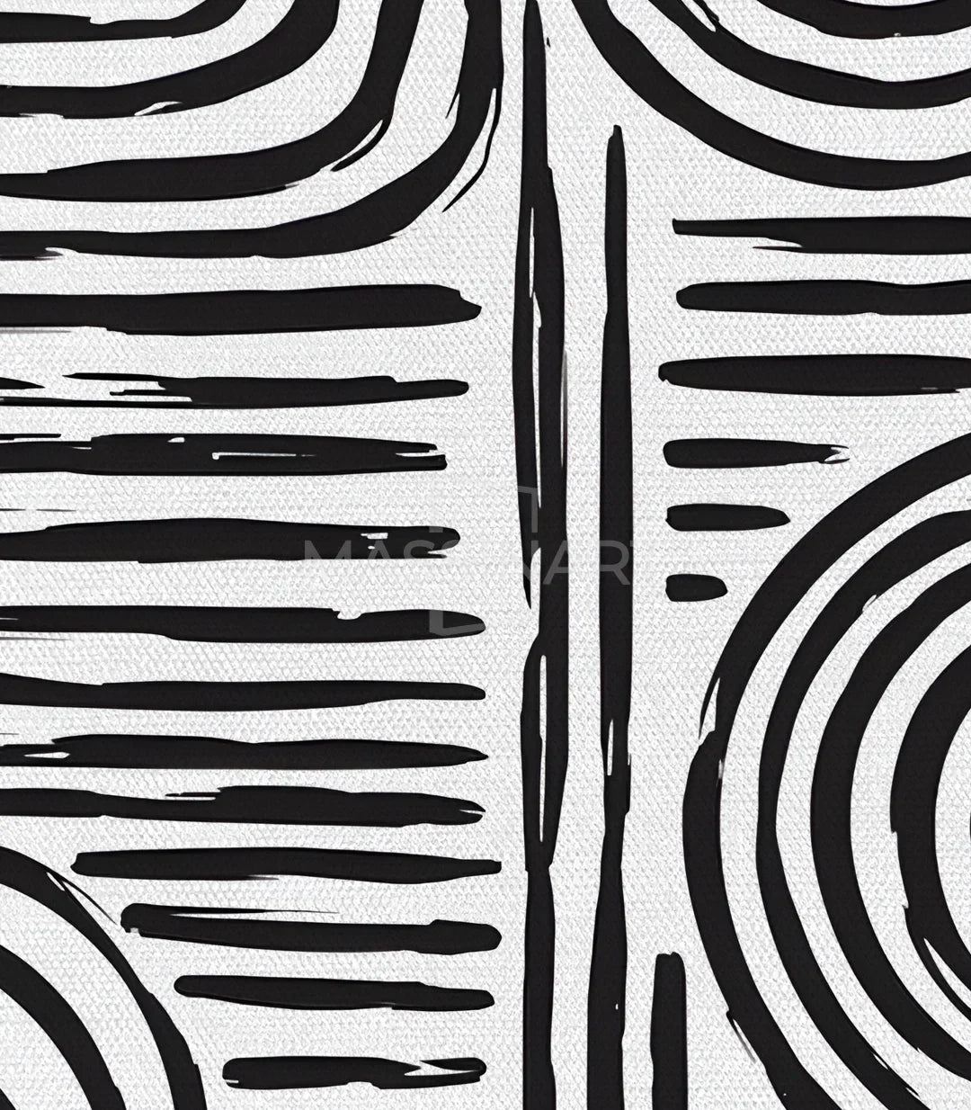 Ambiente salón con cuadro enmarcado — Monochrome Flow decoración mural cuadrado — Massinart