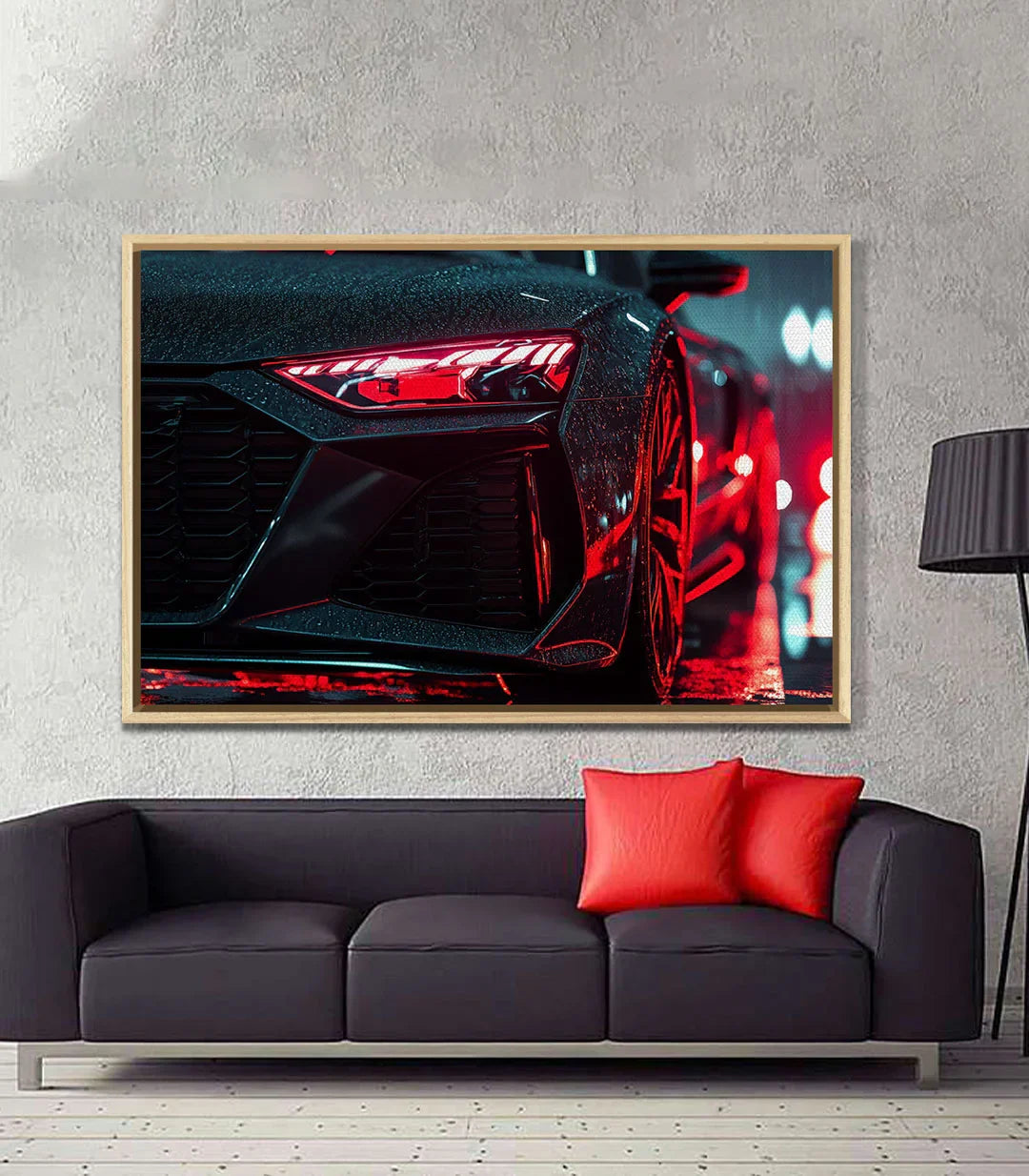 Cuadro coche neón decoración interior contemporánea Massinart