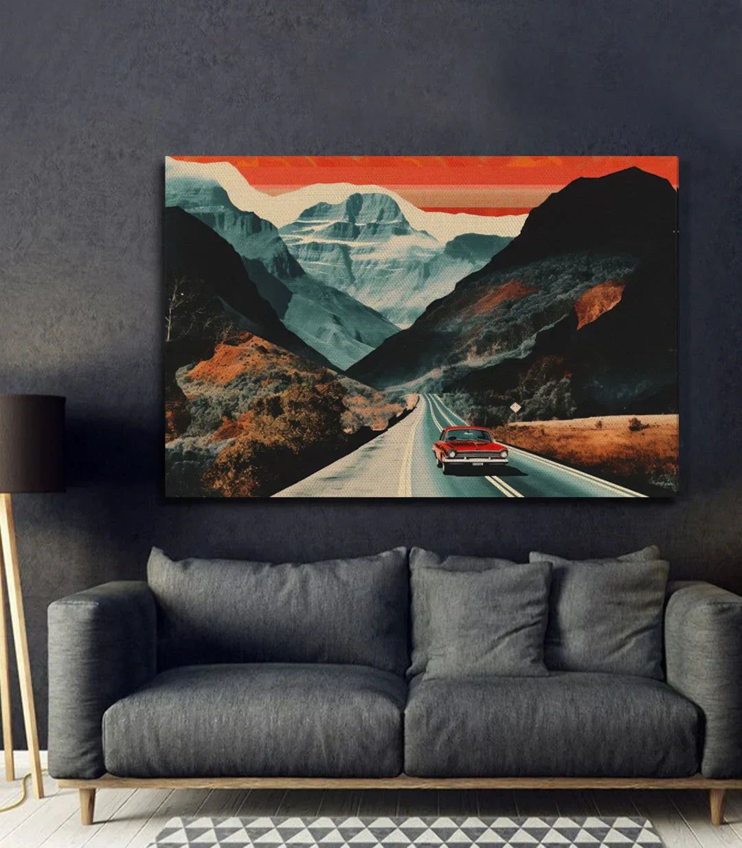 Cuadro Mountain Path en salón con tonos neutros — decoración moderna Massinart