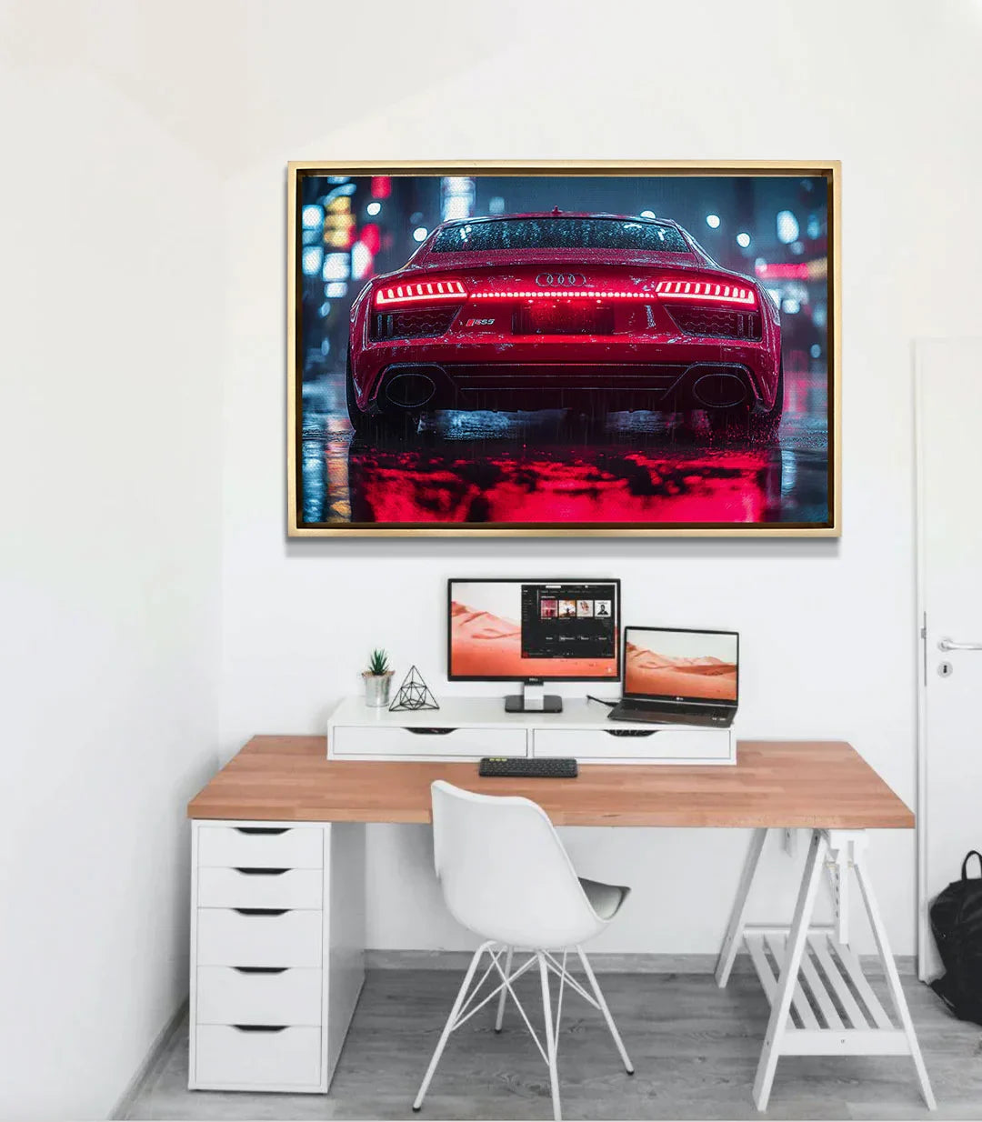Cuadro Precision Light en sala de estar con escritorio moderno, Massinart