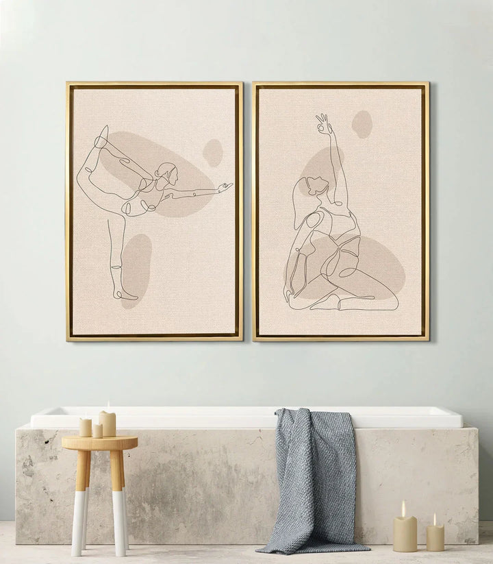 Cuadro Boho Balance ambientado en cuarto de baño Massinart