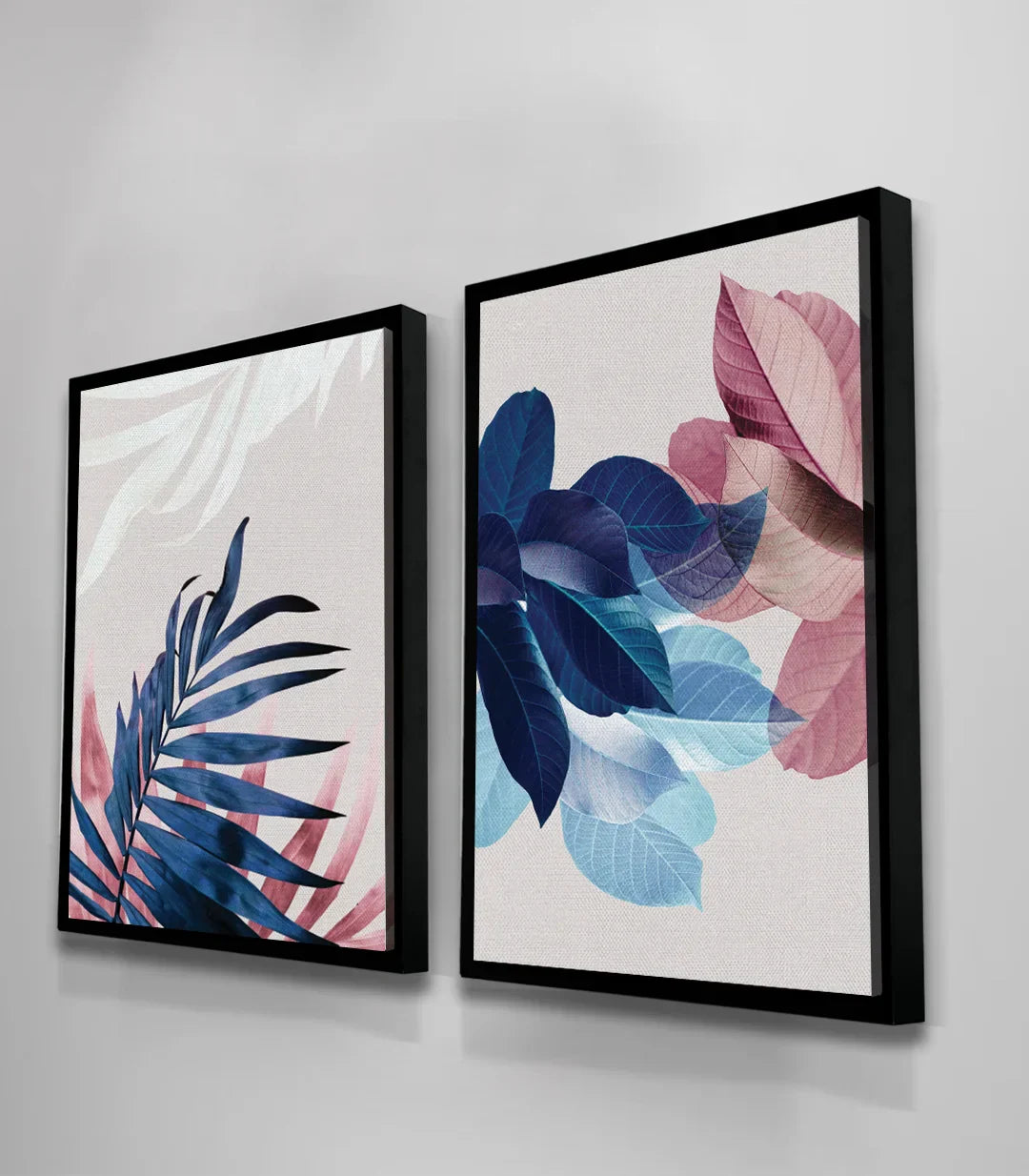 Cuadro naturaleza moderno Botanical Leaves con marco negro, Massinart