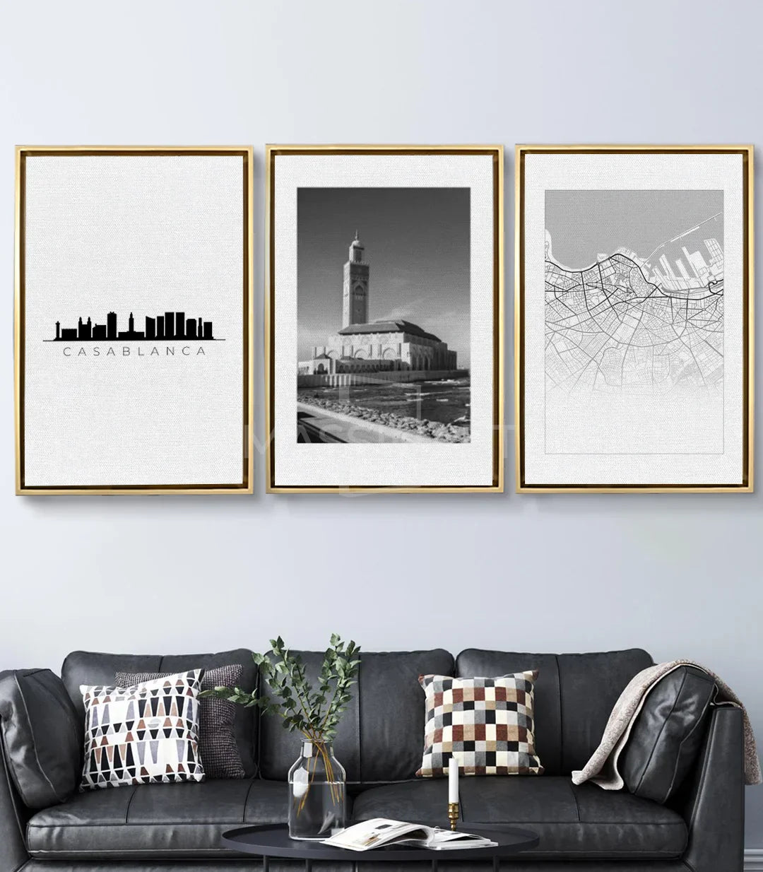 Cuadro Mezquita Hassan II fotografía artística blanco y negro Massinart