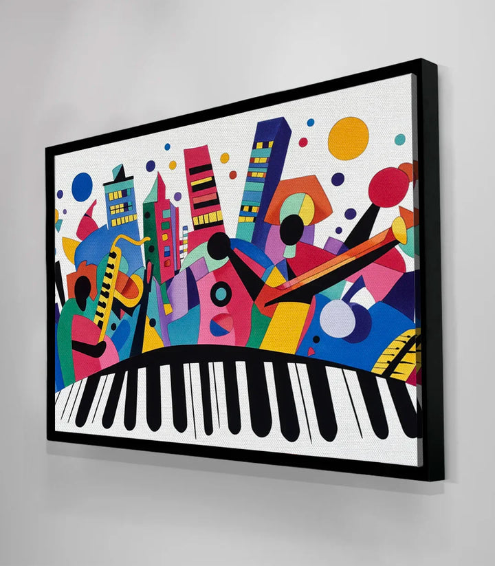Cuadro Harmonic Palette con marco negro — decoración de despacho creativo — Massinart
