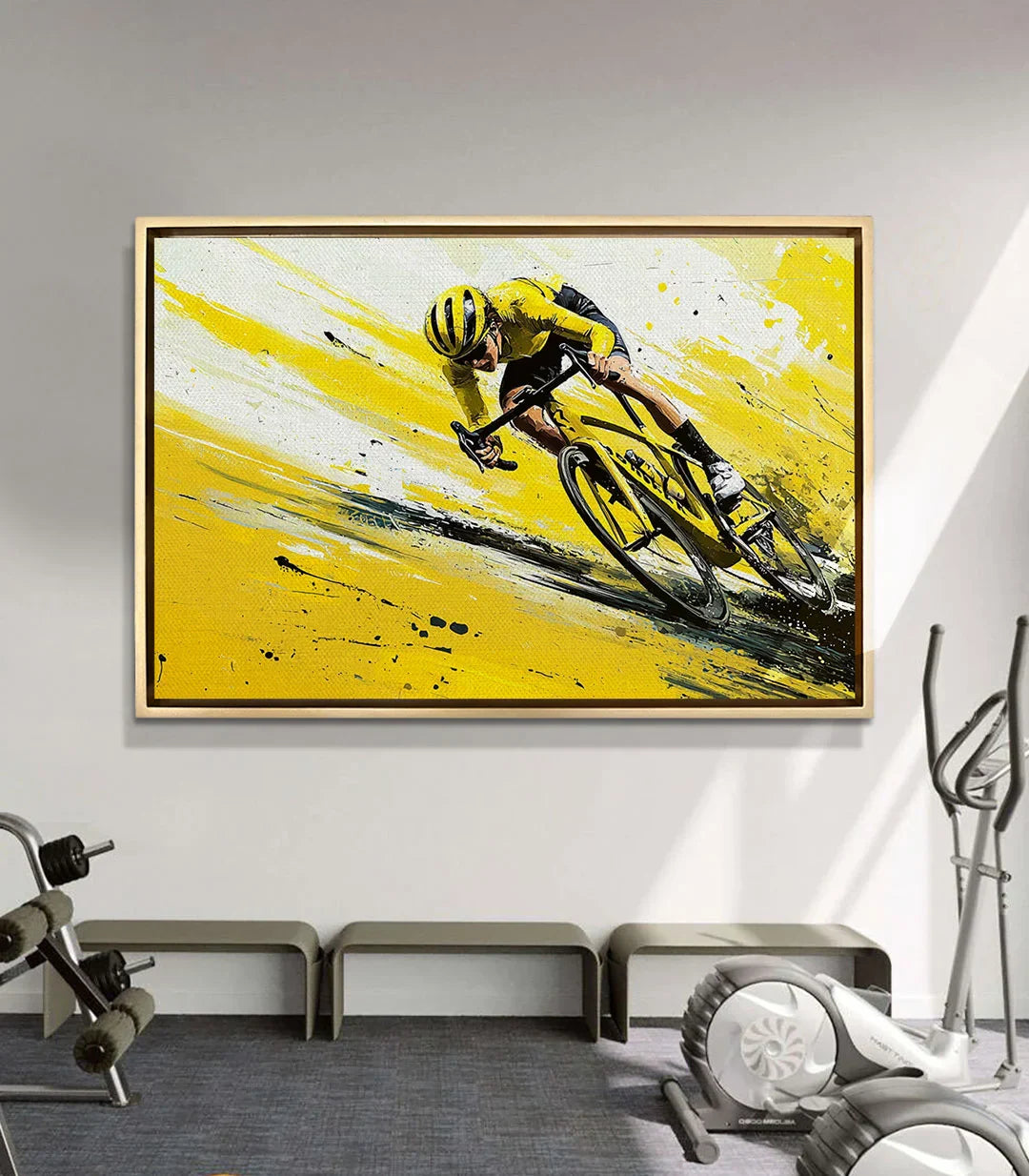 Cuadro Sunfire Ride en ambientación salón moderno Massinart
