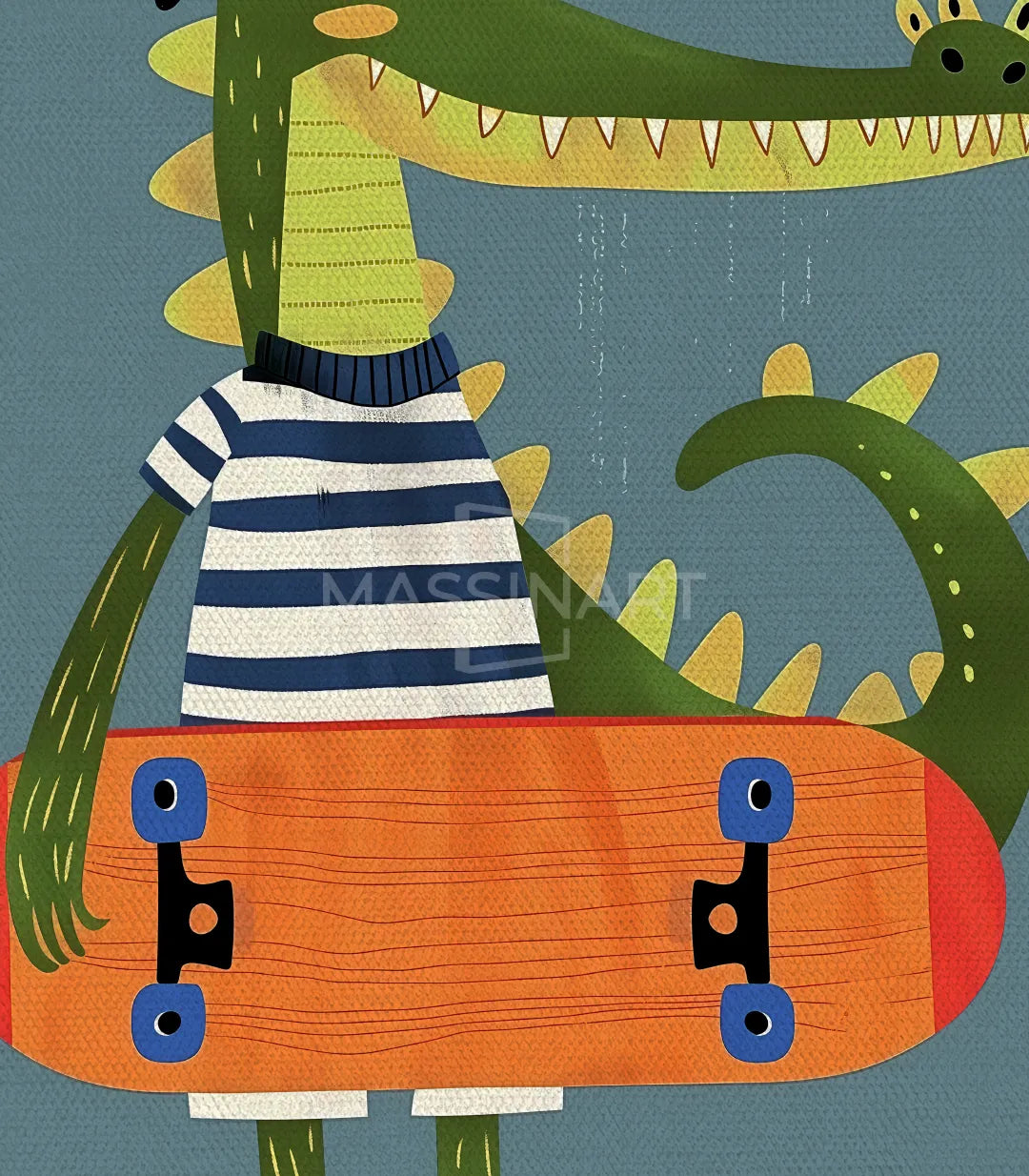 Díptico Chill Croc en pared blanca decoración lúdica — Massinart