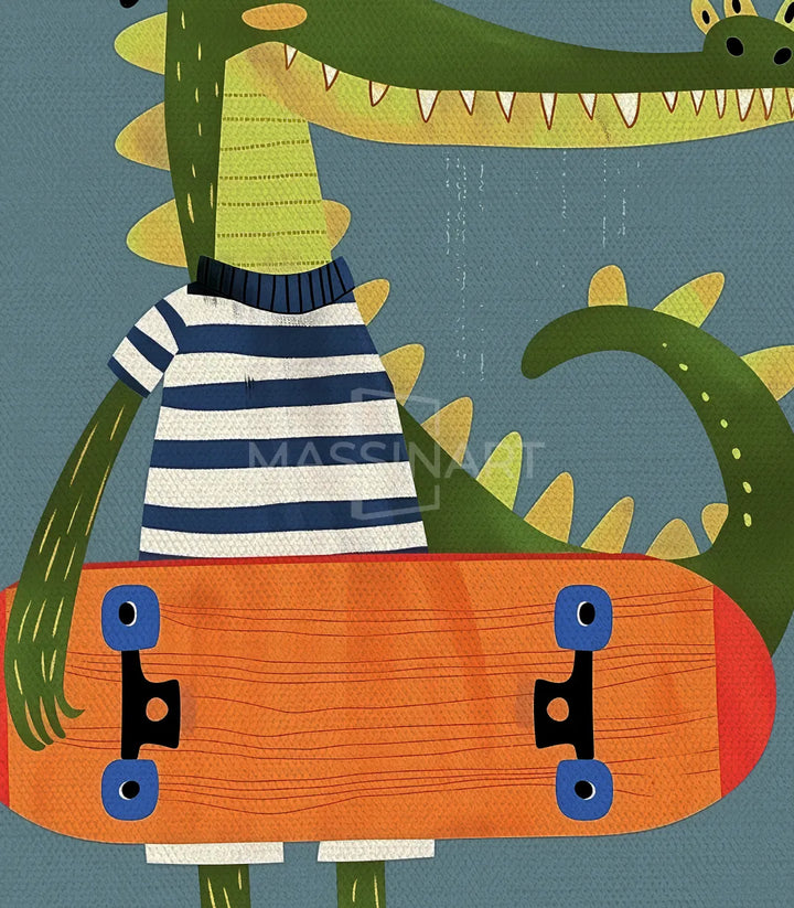 Díptico Chill Croc en pared blanca decoración lúdica — Massinart