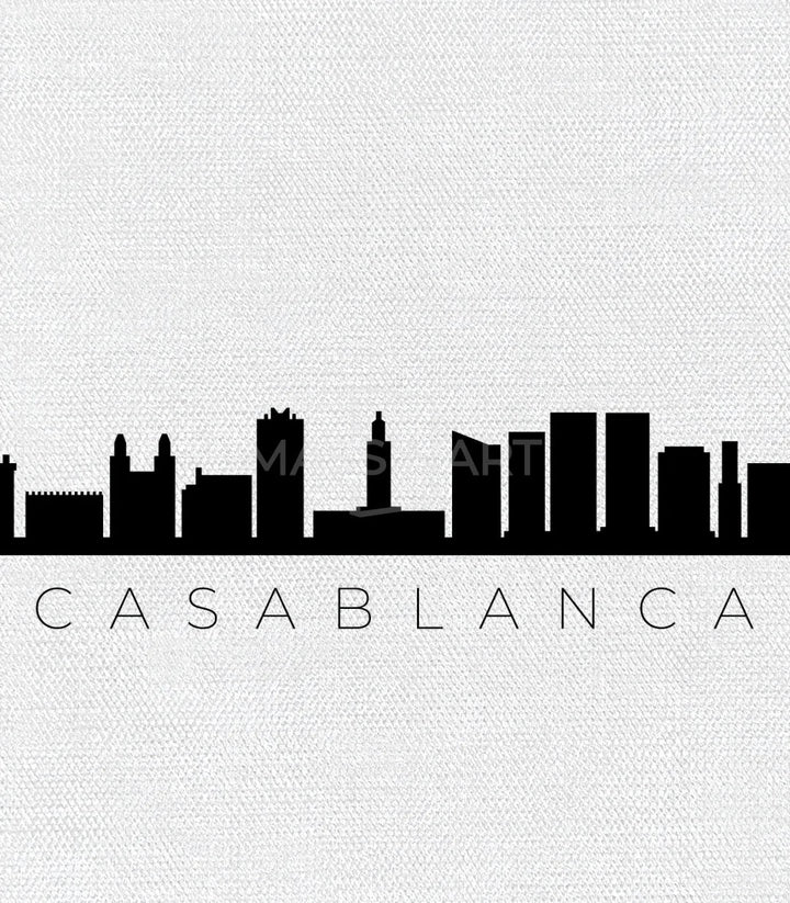 Tríptico Casablanca en despacho moderno arte mural Massinart