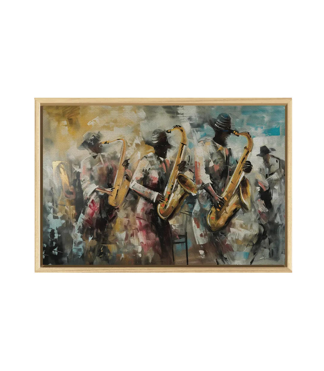 Cuadro All about Jazz de Massinart — embalaje de envío listo para colgar