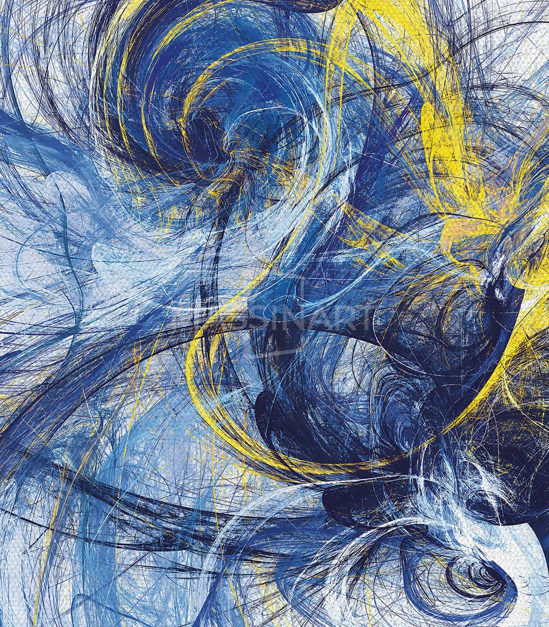 Cuadro Fractal Motion con marco negro horizontal decoración Massinart