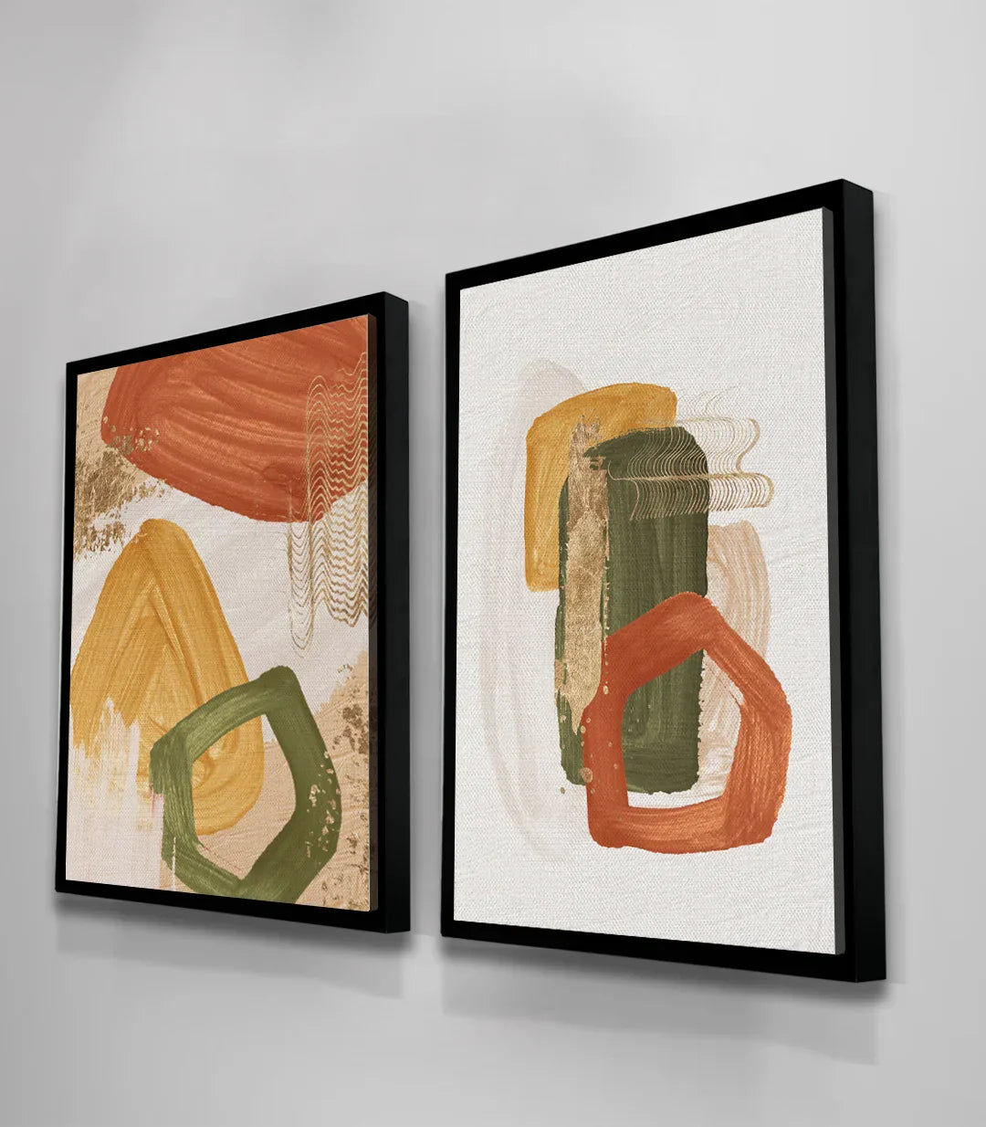 Cuadro Formscape díptico en interior moderno Massinart