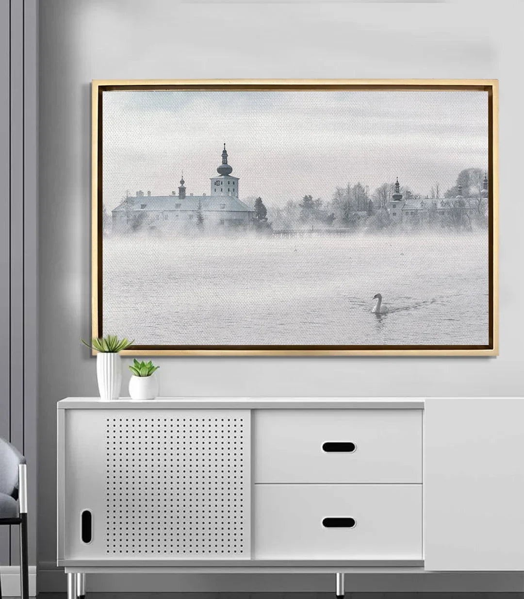 Cuadro Winter Landscape en salón moderno decoración minimalista Massinart