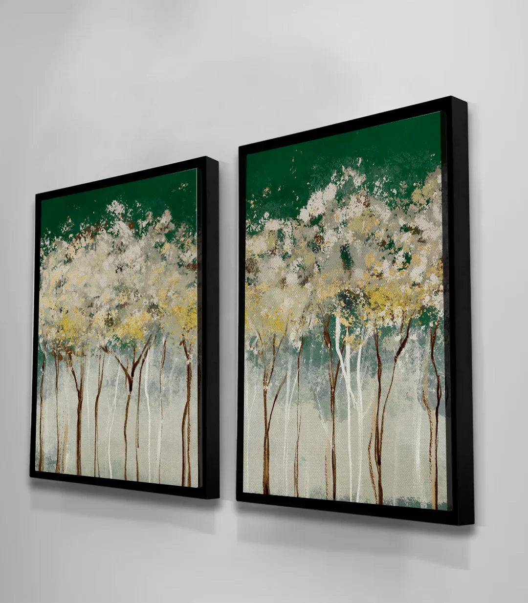 Díptico Happiness Tree — composición con estructura de árboles abstractos, Massinart