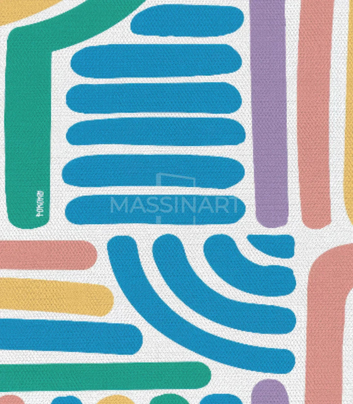 Cuadro contemporáneo Playful Paths con líneas de colores entrelazadas — Massinart