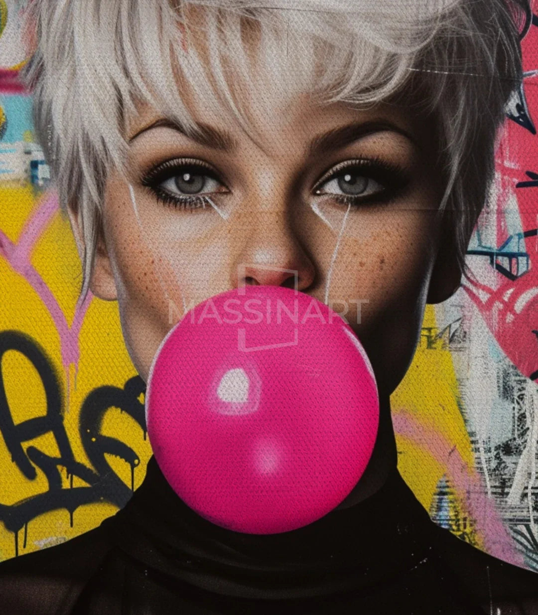 Cuadro Bubble Icons díptico — arte mural pop-art para decoración de salón moderno, Massinart