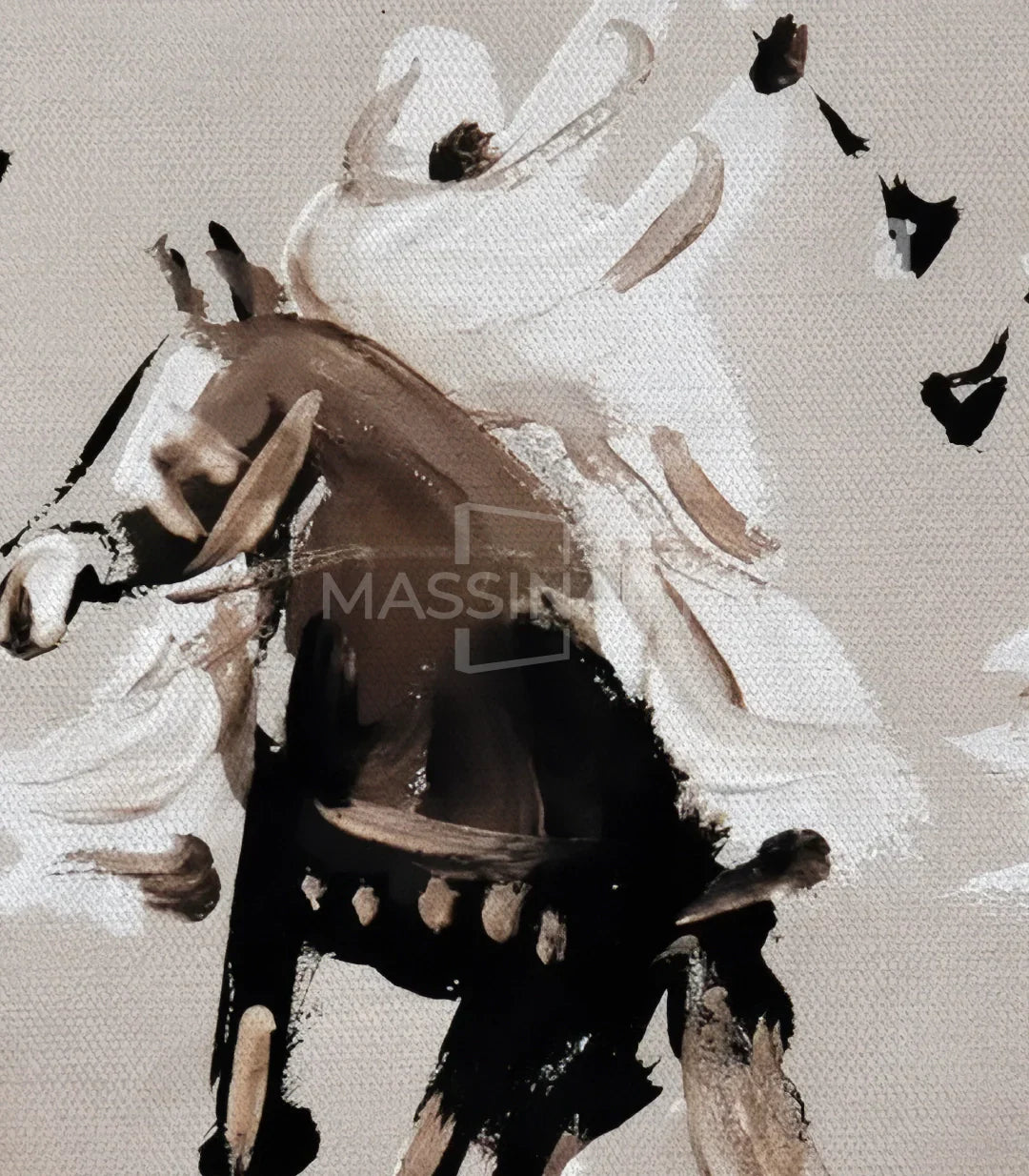 Cuadro de arte ecuestre oriental Tbourida Echo con marco negro, Massinart