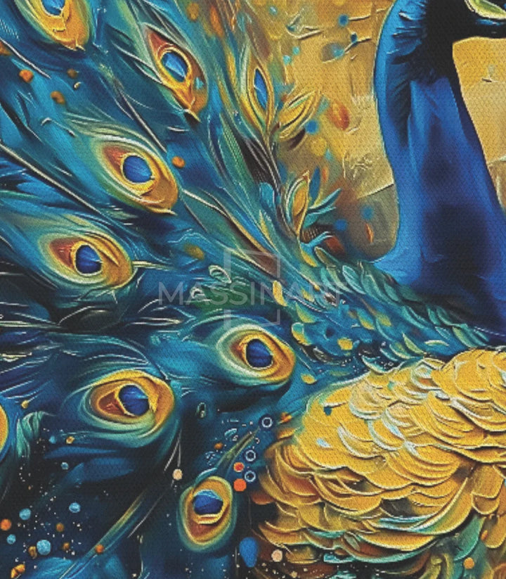 Cuadro pavo real formato vertical decoración pared — Massinart