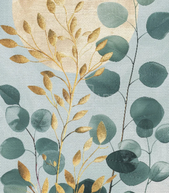 Cuadro botánico para habitación — eucalipto verde sage y luna dorada Massinart
