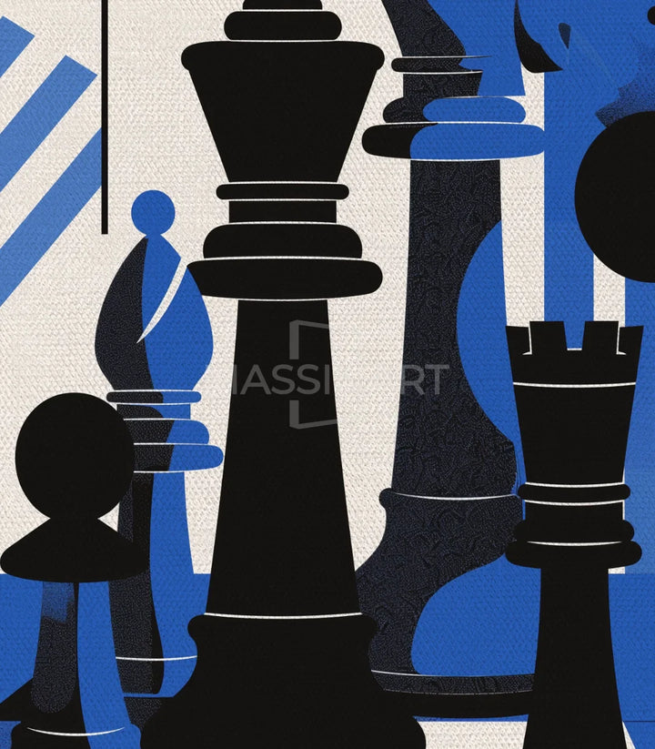 Cuadro Chess Massinart — ambientación en escritorio moderno con decoración mural