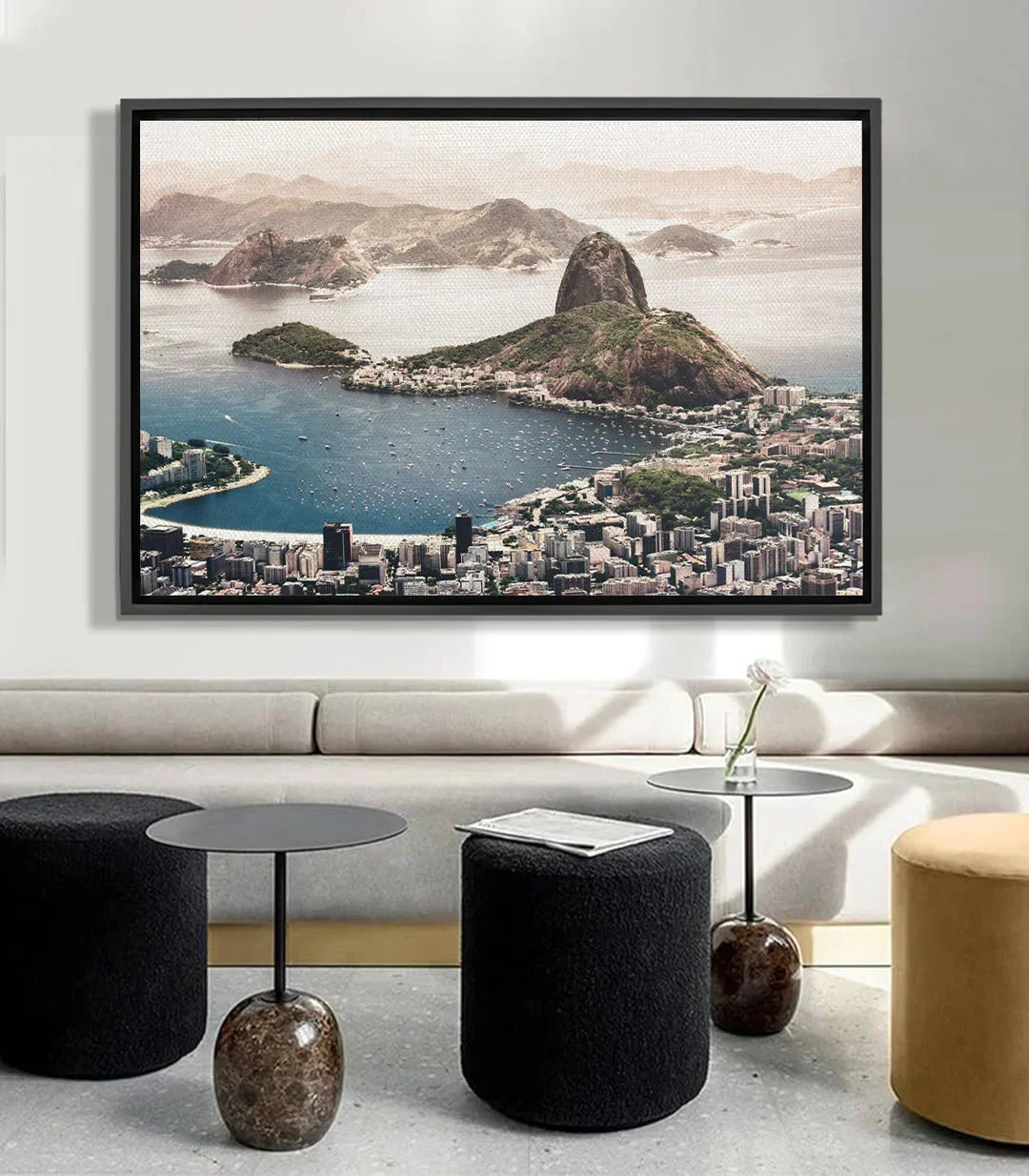 Cuadro Río de Janeiro bahía Pan de Azúcar montaña azul océano Massinart