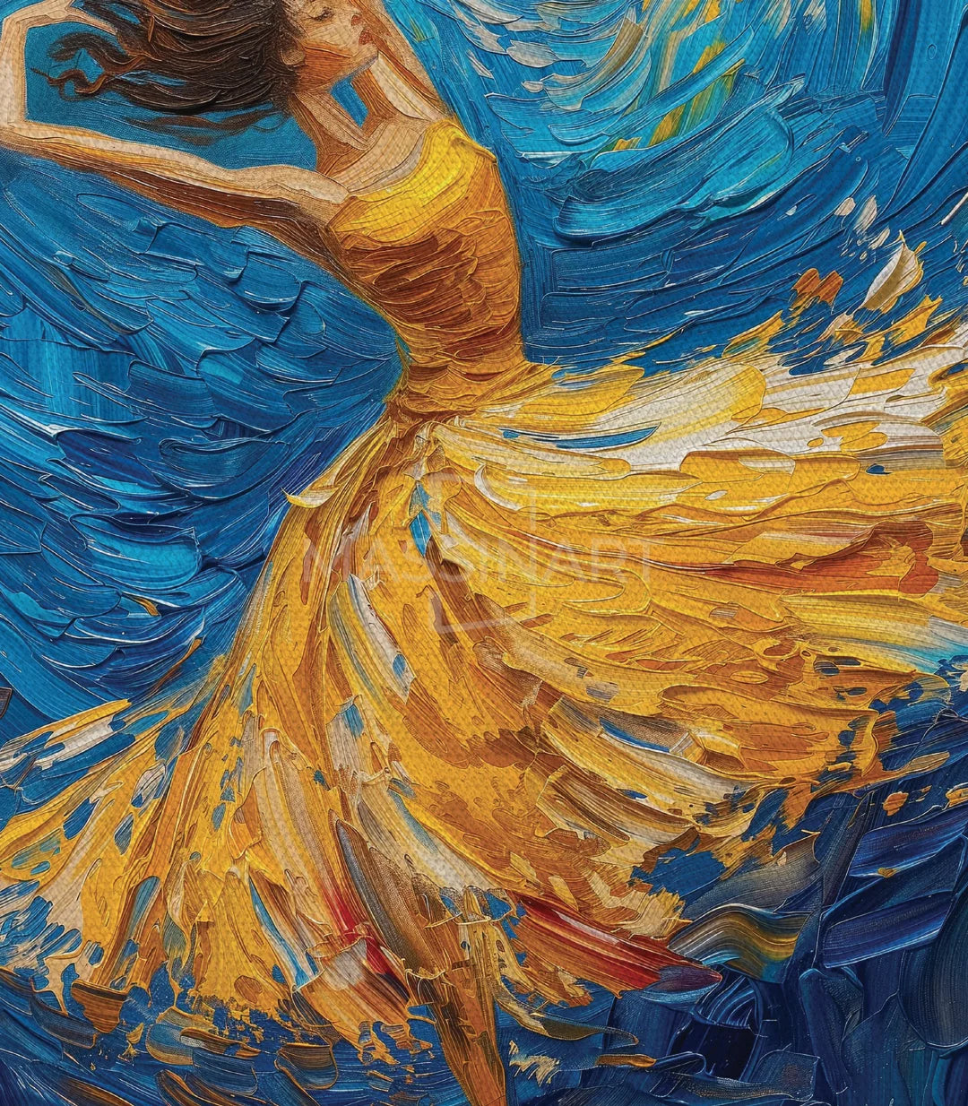 Pintura expresionista de mujer bailando para decoración de salón — Massinart