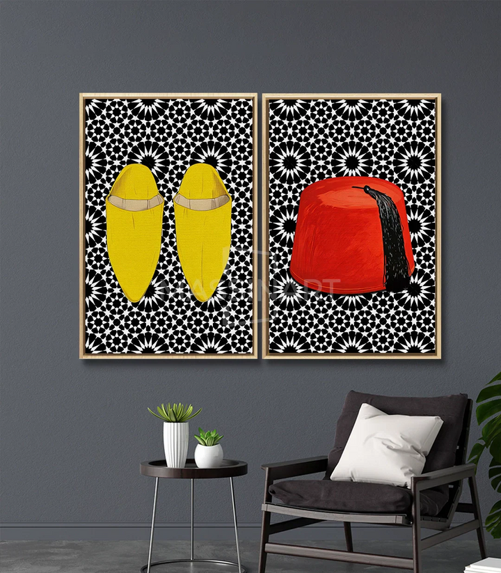 Decoración interior contemporánea — cuadros pop-art marroquí Moroccan Elegance, Massinart