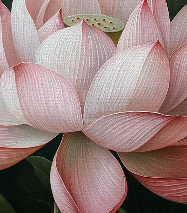 Ambiente salón con cuadro Lotus Flower rosa empolvado — Massinart