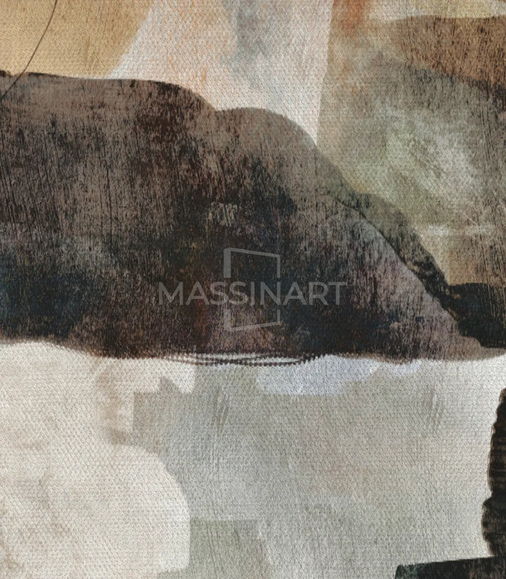 Composición artística abstracta horizontal, degradados naturales terracota y blanco, creación original — Massinart