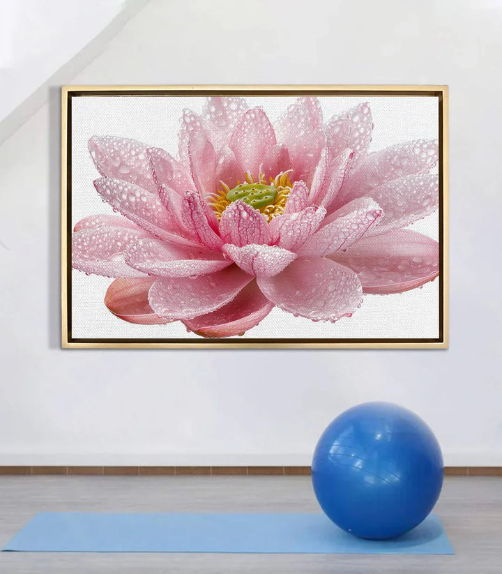 Cuadro Pink Lotus en decoración de salón estilo zen — Massinart