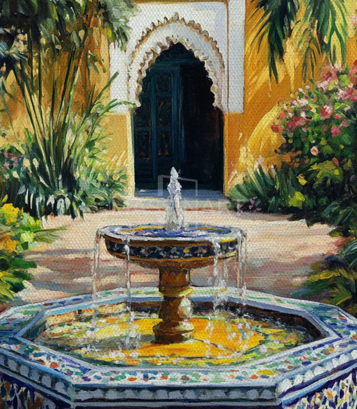 Decoración despacho Fountain Charm Massinart — cuadro fuente zellige marroquí