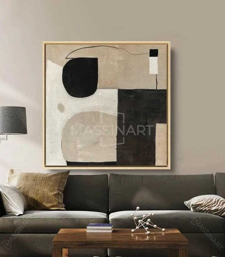 Decoración de salón con cuadro abstracto Fractured — Massinart