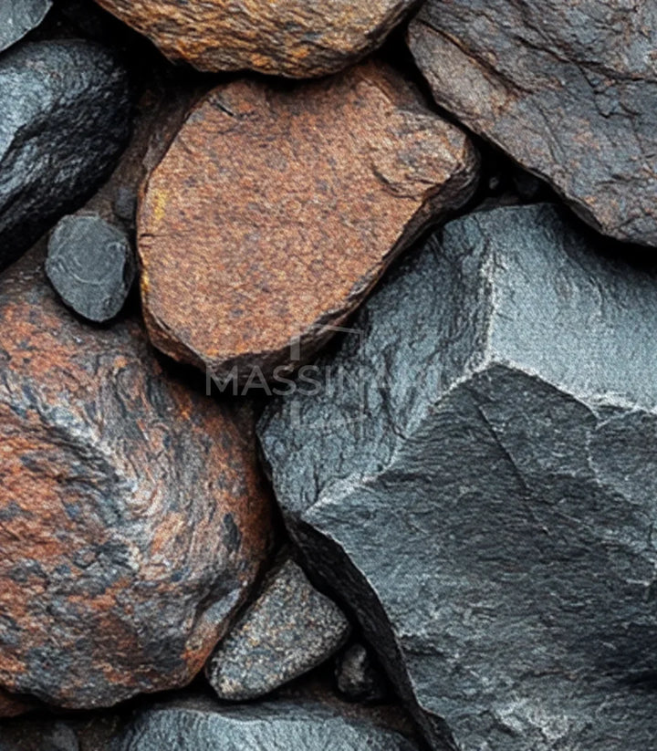Armonía de colores minerales — cuadro Rock Balance Massinart, negro dorado y terracota