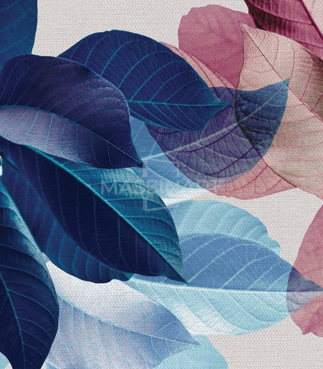Decoración salón con cuadro Botanical Leaves hojas estilizadas, Massinart